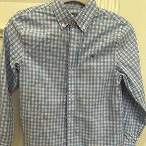 Vineyard Vines: Pink/Blue check long sleeve, S/8-10